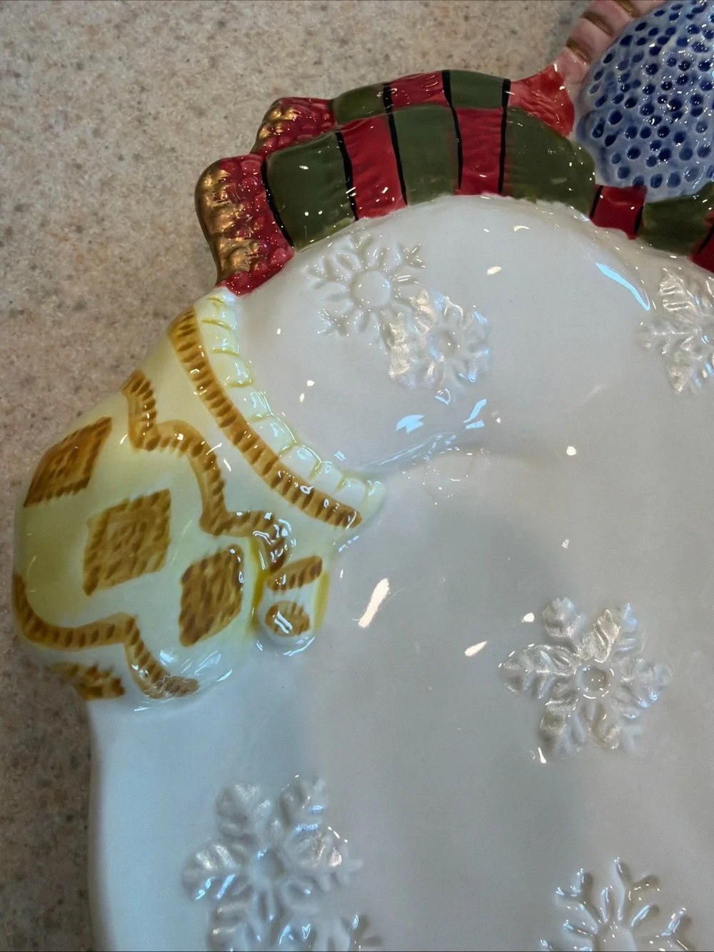 Festive Snowman Ceramic Serving Dish - Multicolor by Fritz and Floyd